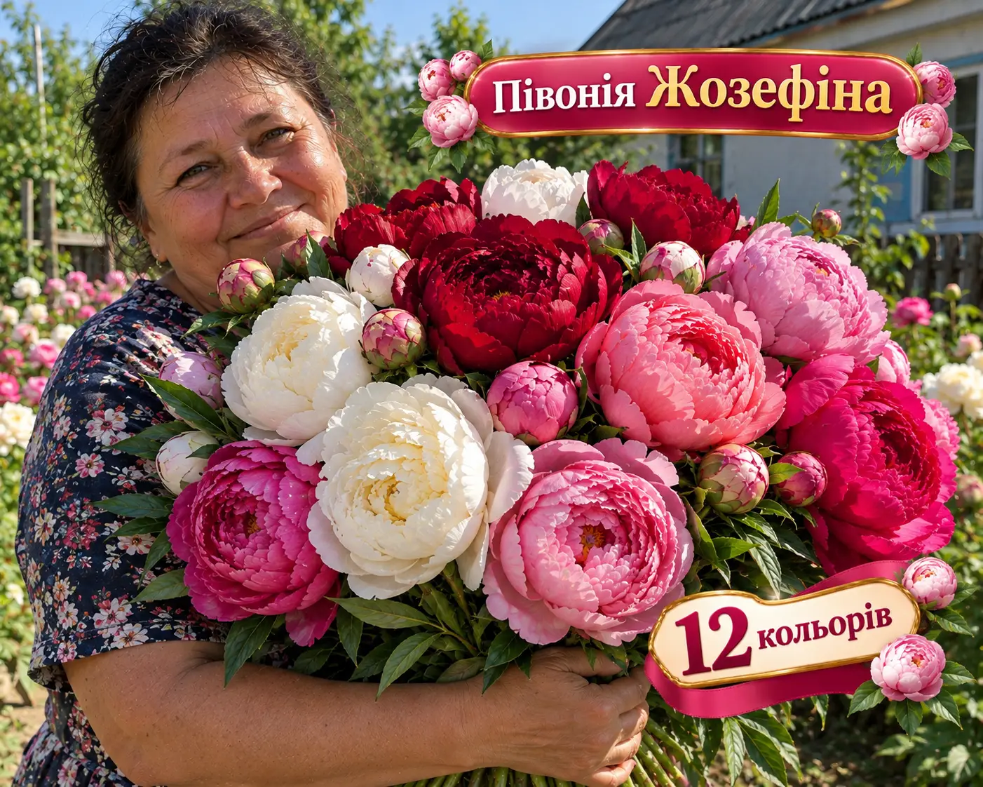 Півонія «Жозефіна» — 12 кольорів
